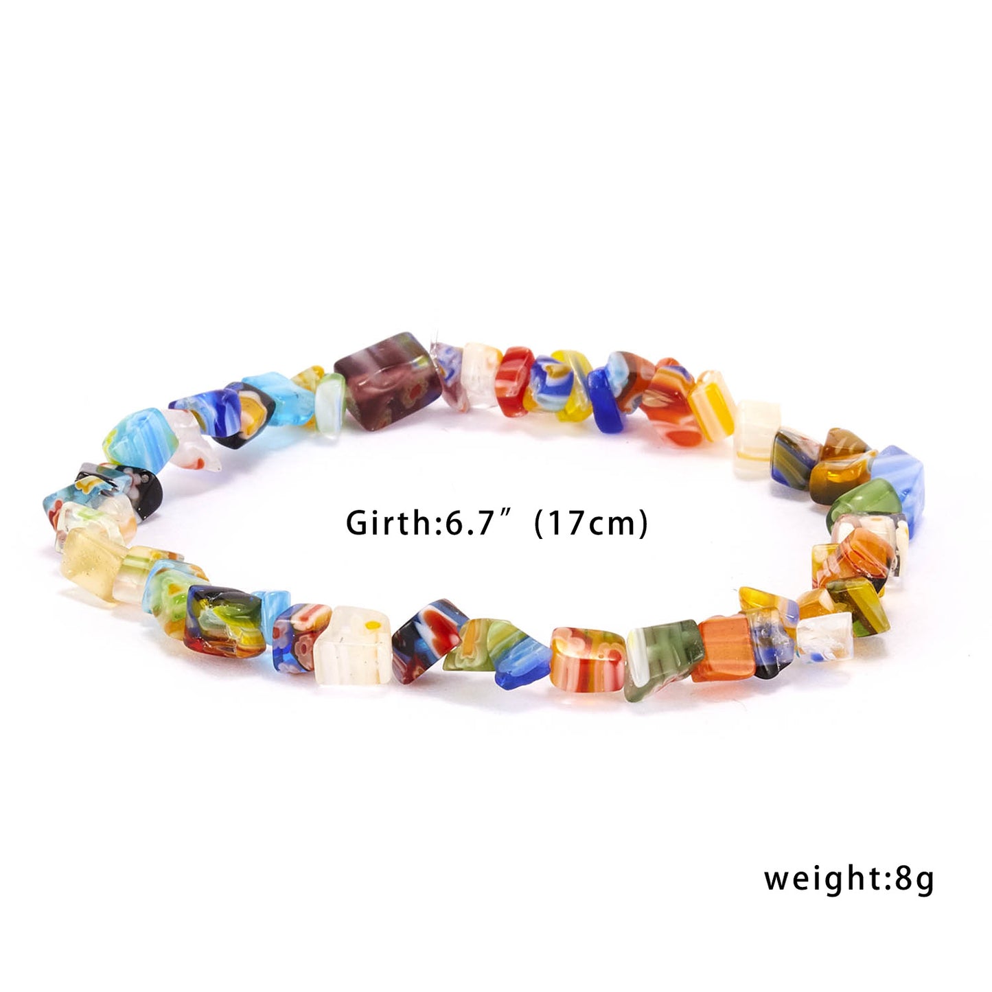 Colorful irregular glazed gravel bracelet