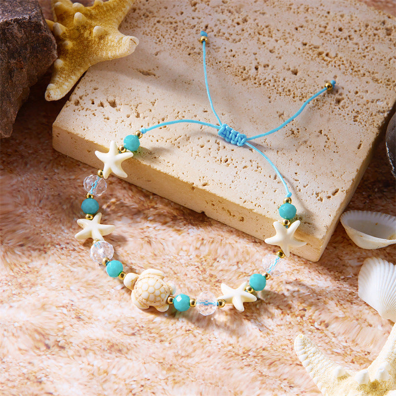 Bohemian Starfish Shell Conch Rice Bead Bracelet
