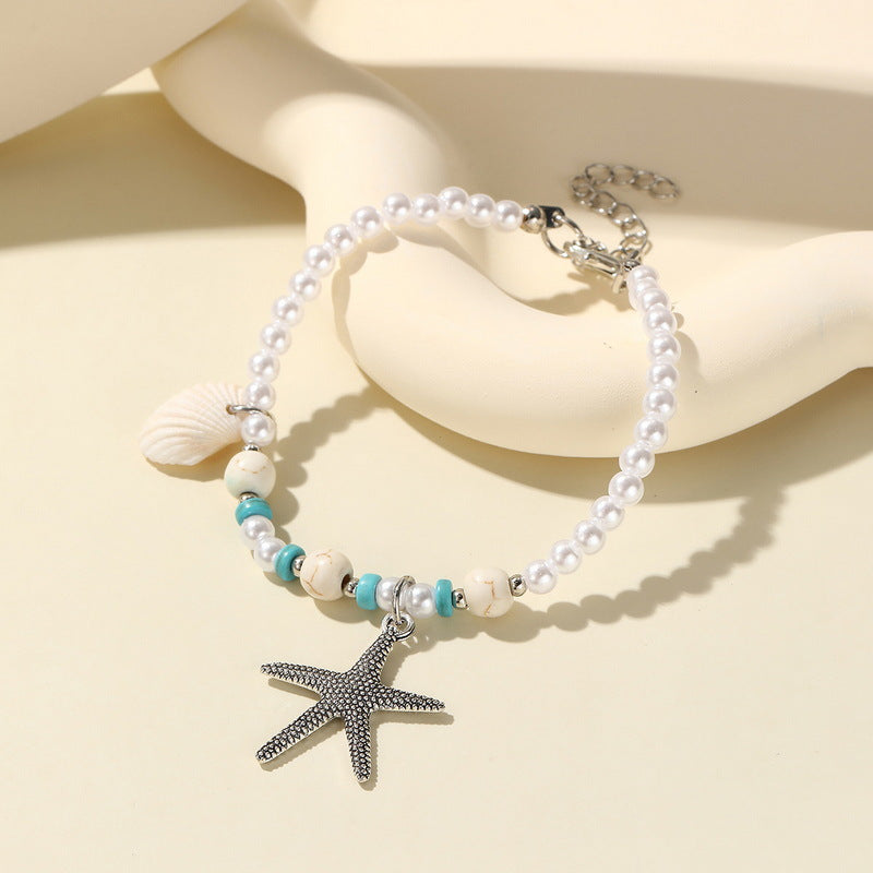 Bohemian Starfish Shell Conch Rice Bead Bracelet