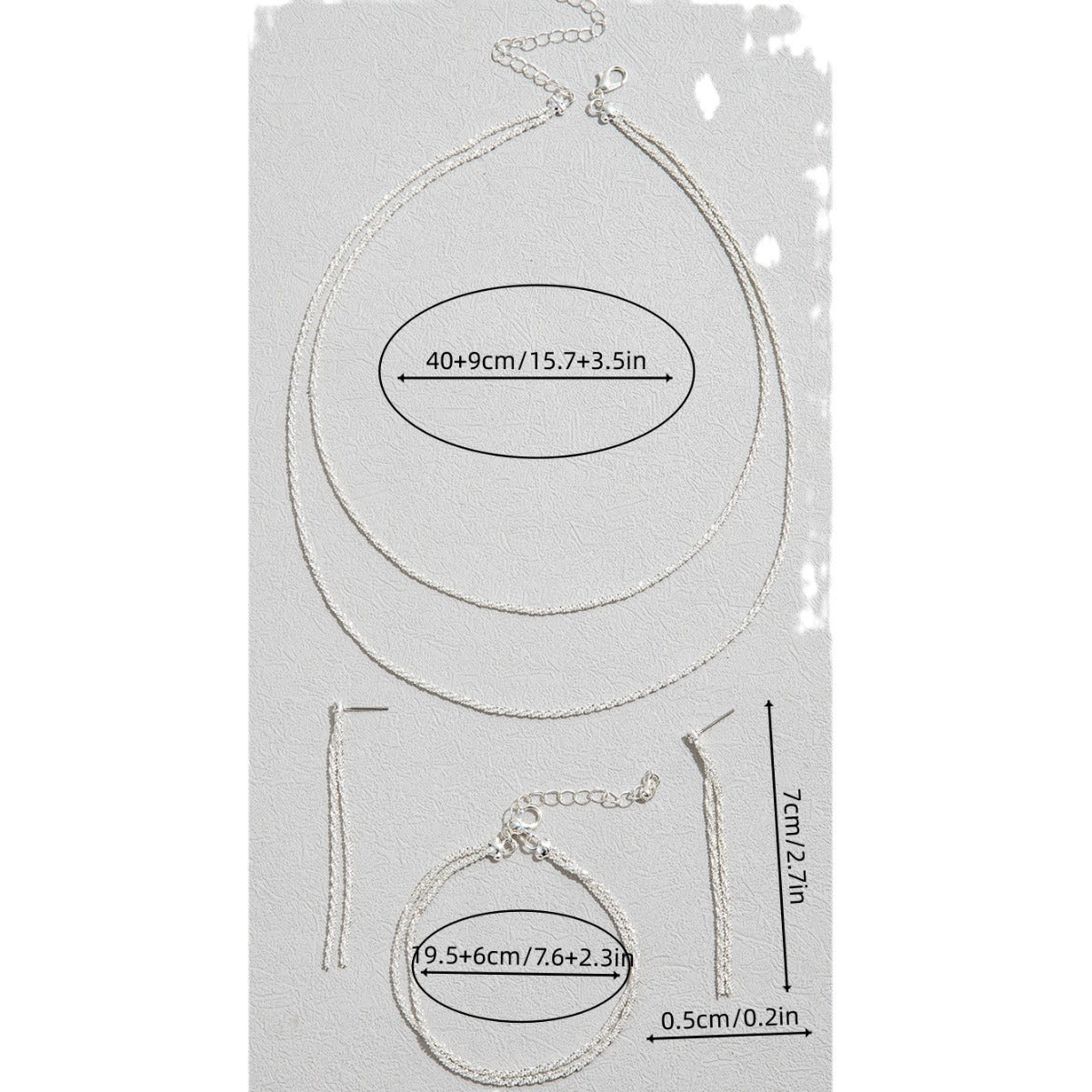 Rhinestone Necklace Earrings Bracelet Set