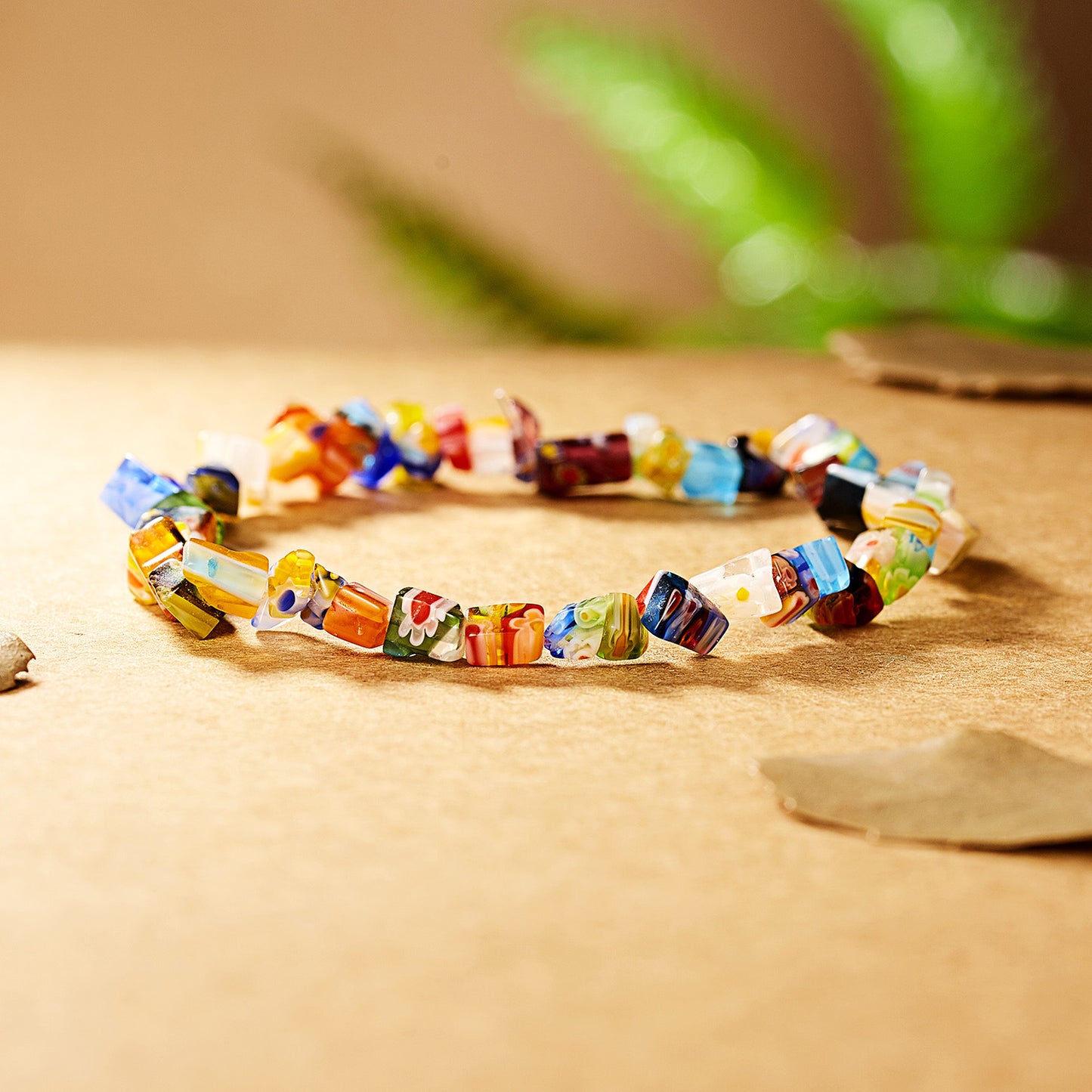 Colorful irregular glazed gravel bracelet