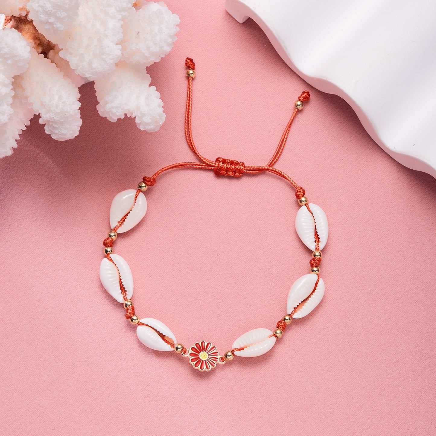 Bohemian Starfish Shell Conch Rice Bead Bracelet