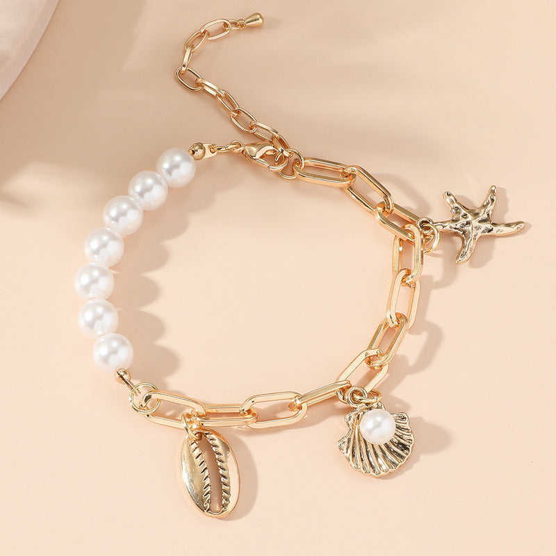 Bohemian Starfish Shell Conch Rice Bead Bracelet