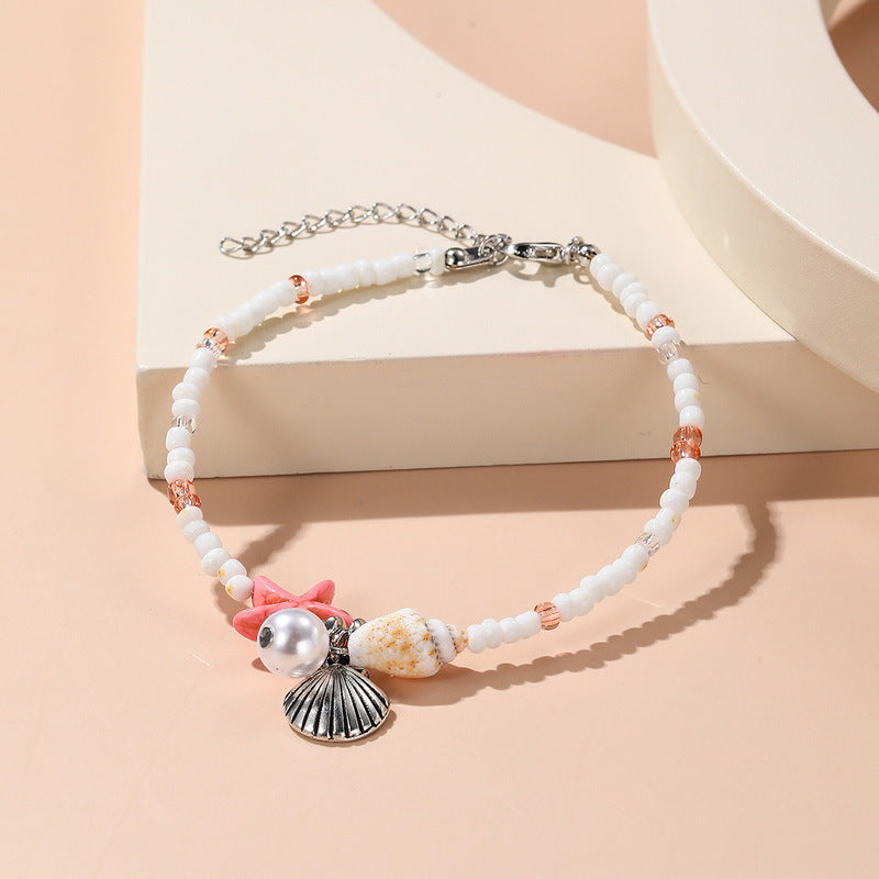 Bohemian Starfish Shell Conch Rice Bead Bracelet