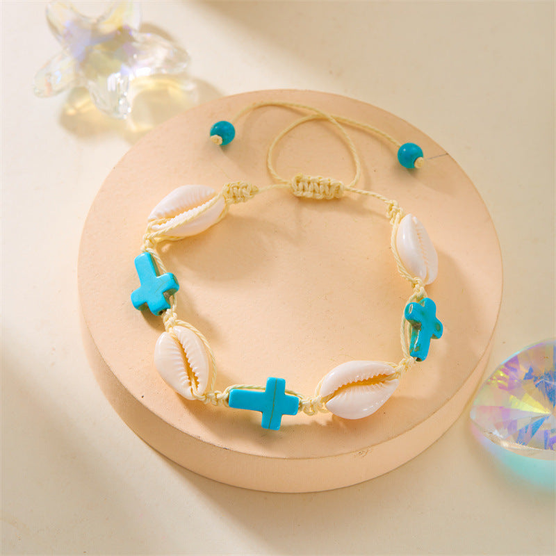 Bohemian Starfish Shell Conch Rice Bead Bracelet