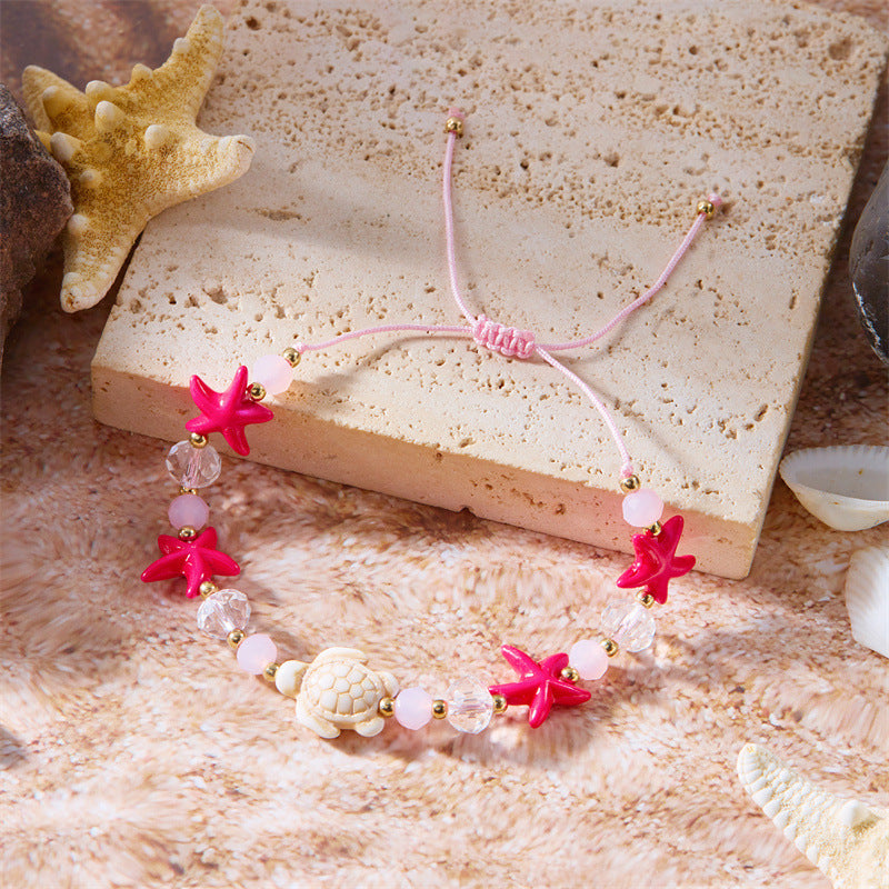 Bohemian Starfish Shell Conch Rice Bead Bracelet