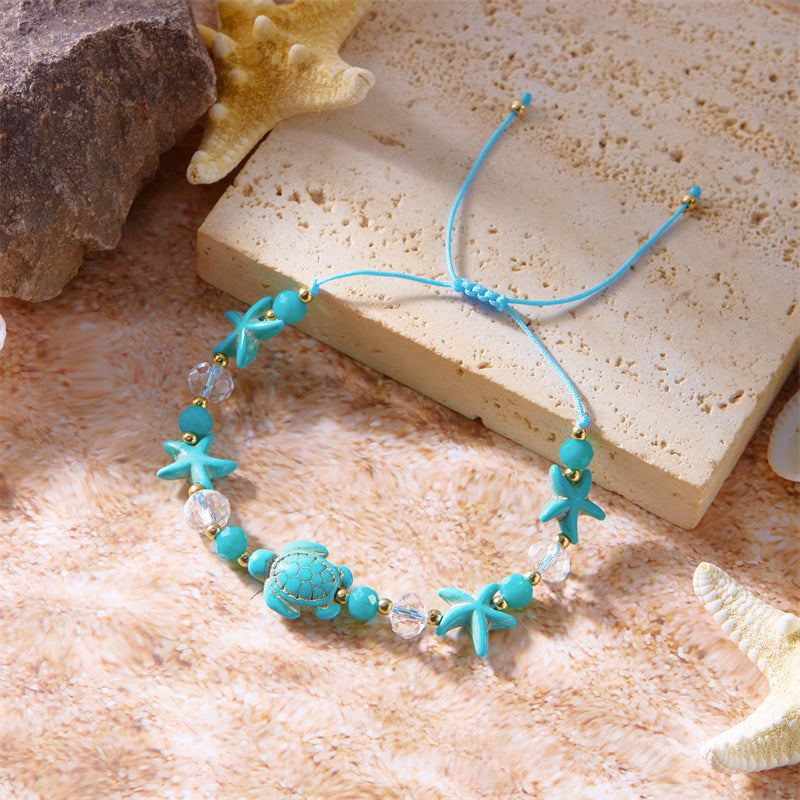 Bohemian Starfish Shell Conch Rice Bead Bracelet