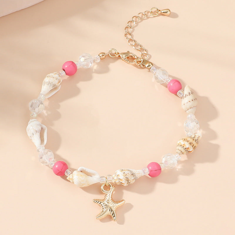 Bohemian Starfish Shell Conch Rice Bead Bracelet