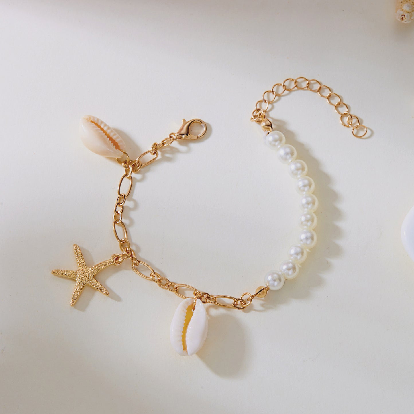 Bohemian Starfish Shell Conch Rice Bead Bracelet