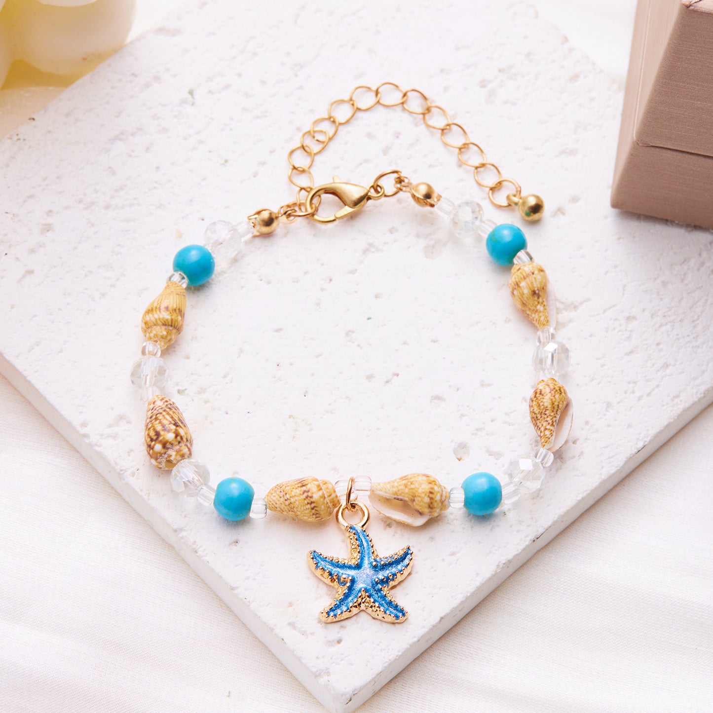Bohemian Starfish Shell Conch Rice Bead Bracelet
