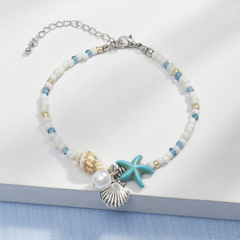 Bohemian Starfish Shell Conch Rice Bead Bracelet